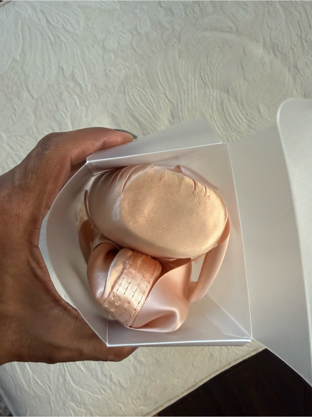 Satin Pointe Ballet Flats in Rose Gold - Picture 3 of 9